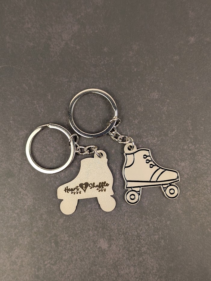 Custom engraved roller skate keychains