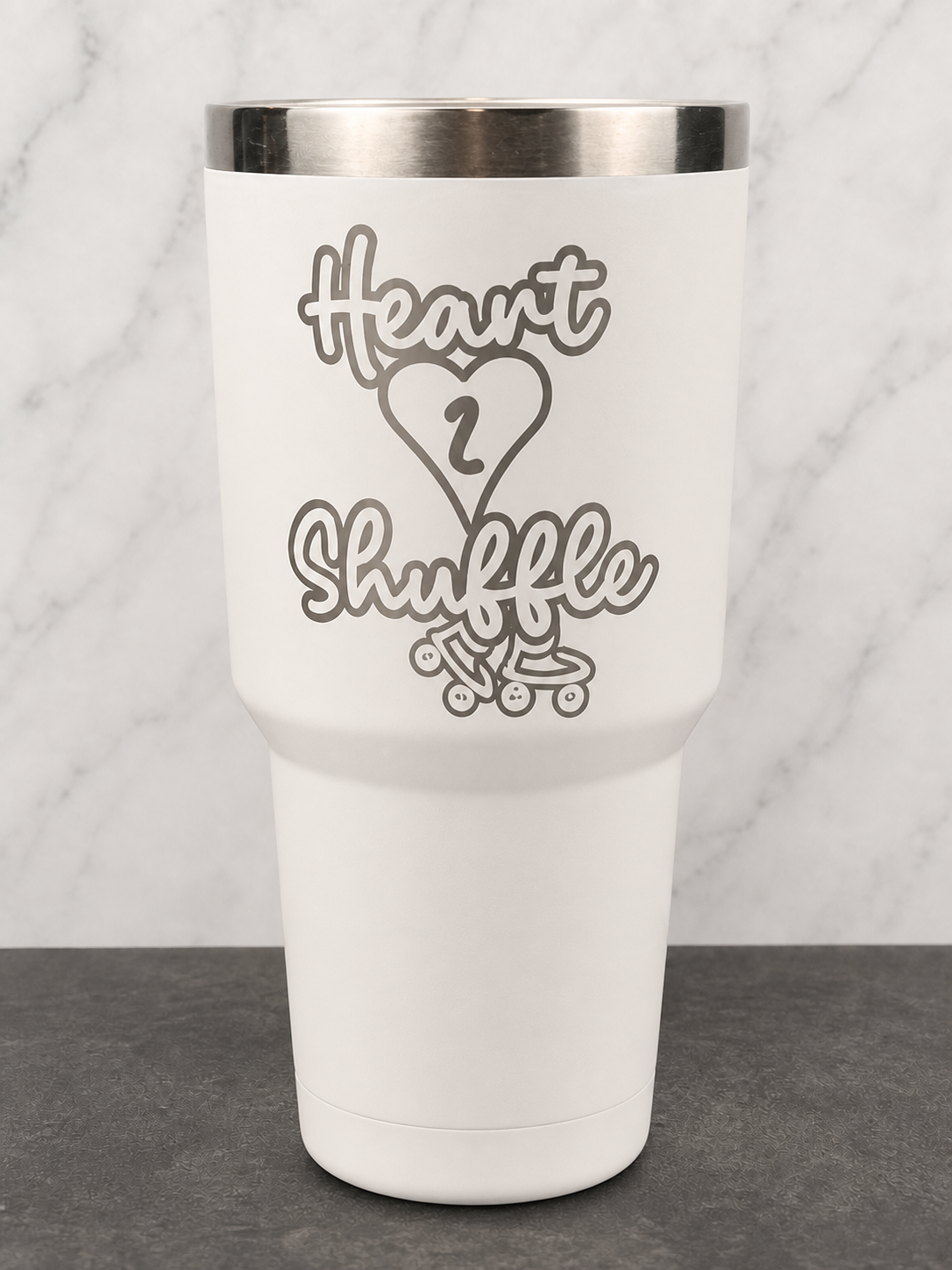 White Heart2Shuffle tumbler